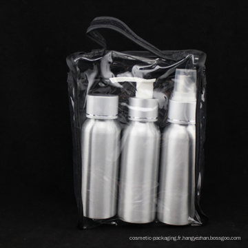 Ensemble de voyage en aluminium, bouteille à bouchon à vis (NTR01)